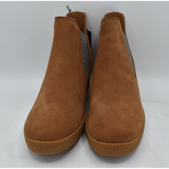 Sorel Womens Size 10 Out N About Wedge Velvet Tan Suede Gum 2 Waterproof Shoes - Picture 3 of 13